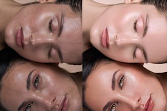 do beauty photo retouching, editing portraits and headshots