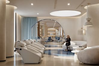 do 3d cgi spa, hair salon, clinic, workspace and 3d rendering