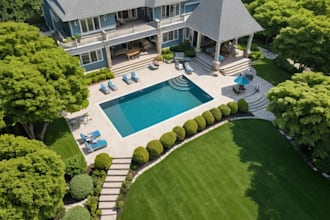 do 3d landscape, garden design, backyard, pool, patio design 3d rendering