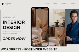 design responsive wordpress hostinger website, redesign site