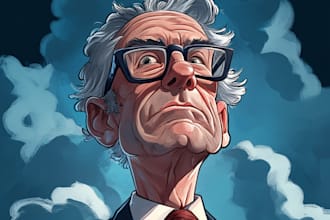 hand draw political cartoons illustrations