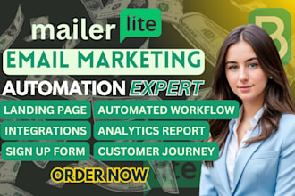setup mailerlite landing page, automation workflow, sign up form, sales funnel