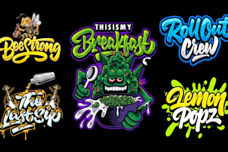 design graffiti logo illustration or typography text for shirts and brands