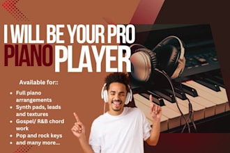 be your piano player, session pianist, piano cover, piano music