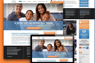 build mental health therapy, life coaching, author, counseling website with SEO
