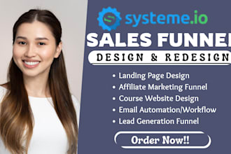 build systeme io sales funnel systeme io landing page systeme io website design