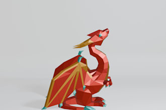 design geometric papercraft tattoo animals and object for printing