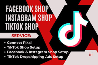 set up tiktok shop setup facebook shop instagram shop tiktok dropshipping shop
