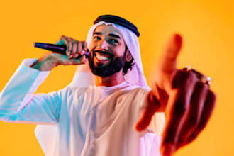 compose and sing arabic music, arabic pop, nasheed, as a male singer songwriter
