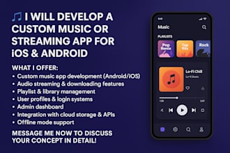 develop music app development, music streaming app, streaming app