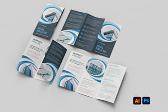 design a minimalist bifold, trifold brochure for your brand