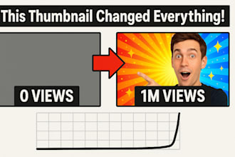 design eye catching faceless youtube thumbnail and cashcow video cover