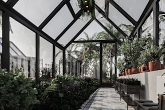 do 3d cgi farm house villa, farm facility, green house and 3d rendering