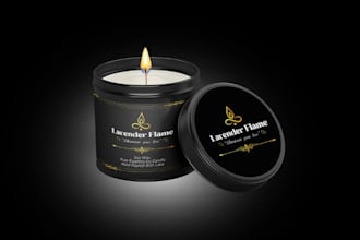 candle label design private label logo mockup box product packaging design