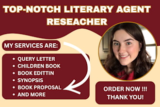 review and present your manuscript to literary agent, query letter, submission
