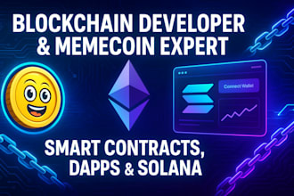 blockchain developer create memecoin web3 dapp smart contract or solana