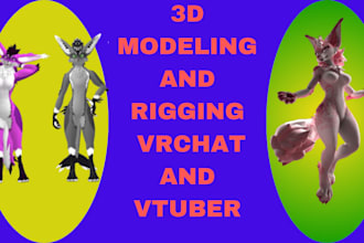 do 3d characte model sculpting rigging vrchat avatar sfw nsfw texturing vtuber