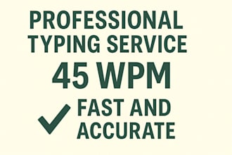 do fast typing job in english accurate data entry