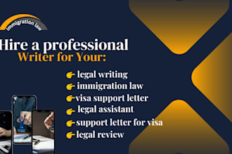 write professional immigration letters legal research visa support document