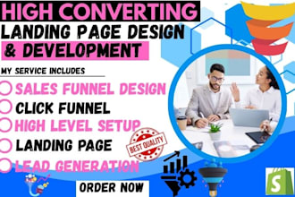 create high converting landing page or sales funnel for lead generation