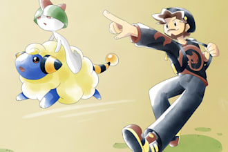 draw you as a pokemon trainer in ken sugimoris style