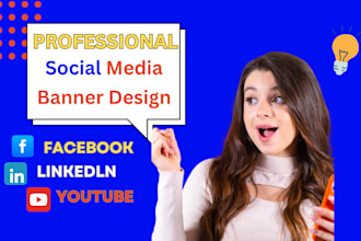 design professional facebook cover, twitter and professional linkedln banner for