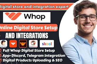 design whop store, launch and setup whop digital product store or prestashop