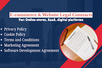 draft e commerce and website legal agreements for digital platforms
