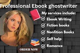 fiction book ghostwriter, romance ebook writer, self help ebook ghostwriter