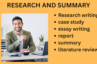 write your research and summaries