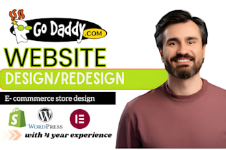 build a godaddy website design , godaddy landing page, godaddy ecommerce