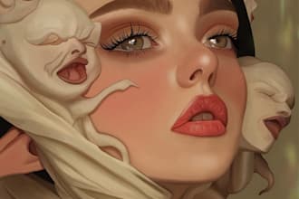 draw digital painting portraits for you based on pictures