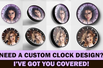 create 5 eye catching clock designs at an unbeatable price