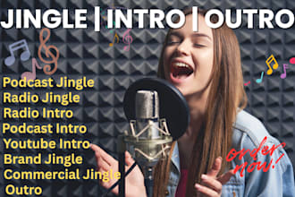 in 24hrs, write, produce a signature viral jingle, intro for podcast and radio