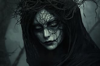 make a a unique fantasy horror character art