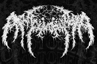 create trippy stoner doom psychedelic metal band logo design