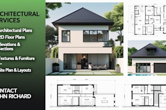 architect draw 2d floor plans 3d render permit drawings autocad landscape design