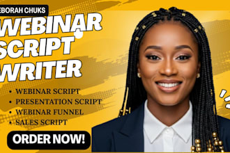 do webinar script writing and create powerful presentation slides that convert