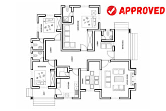 draw architectural floor plan,landscape plan,city permit,site plan or house plan