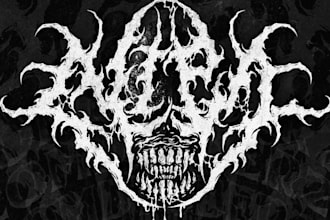 create black, death metal, grindcore deathcore band logo