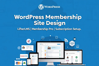 create wordpress subscription website, membership website with lifterlms