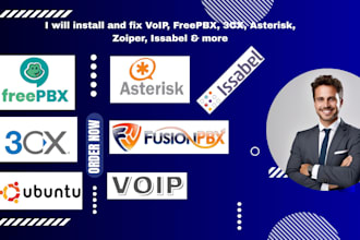 install and fix voip freepbx 3cx asterisk zoiper issabel