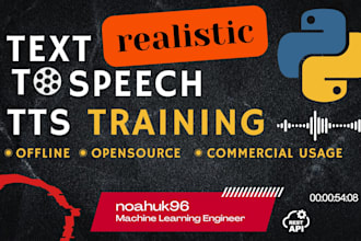 develop realistic tts, voice training, stt ai api, chatbot with frontend
