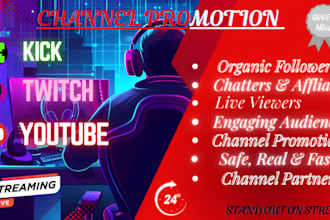 organically kick, twitch and youtube channels