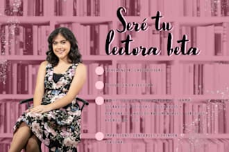 seré tu lectora beta para tu libro, novela o escrito