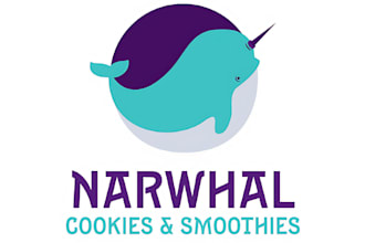 do angry narwhal mascot logo design with company