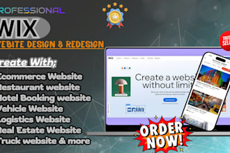 create wix website design, redesign wix business website and wix online store