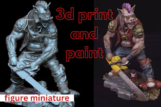 3d print miniature paint action figure toy 3d model figurine in resin printing