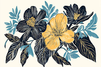 create artistic linocut illustration in my style