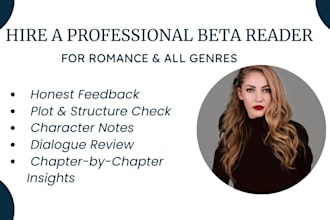 beta read nonfiction and fiction, developmental edit